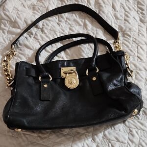 Michael Kors Black Leather Shoulder Bag